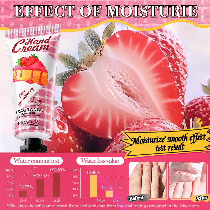Full English Strawberry Cake Hand Cream BIOAOUA Fragrance Hand Cream  Foreign Trade Wholesale