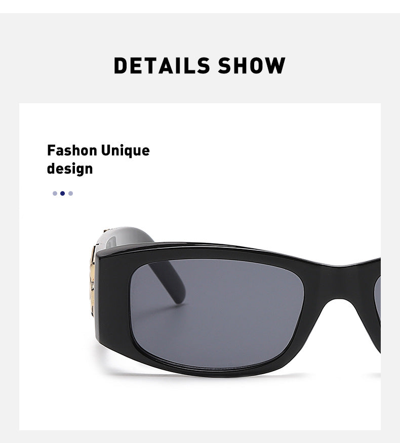 European and American Style Small Frame Sunglasses for Women Wholesale Fashion Wide Leg Sun Protection Sunglasses for Men UV Protection