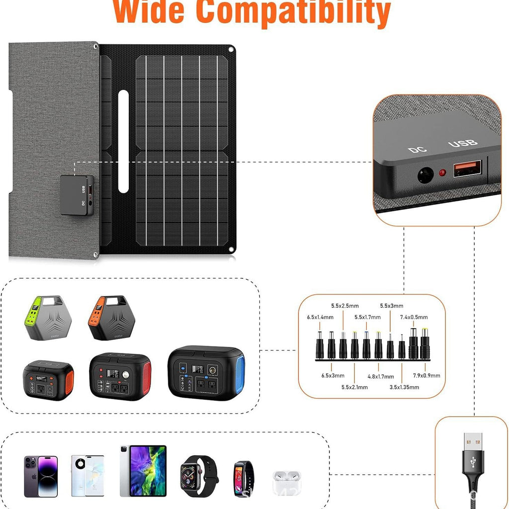 Exclusive Supply30W Outdoor Solar Folding Panel High Efficiency Charger Monocrystalline Silicon Solar Cell