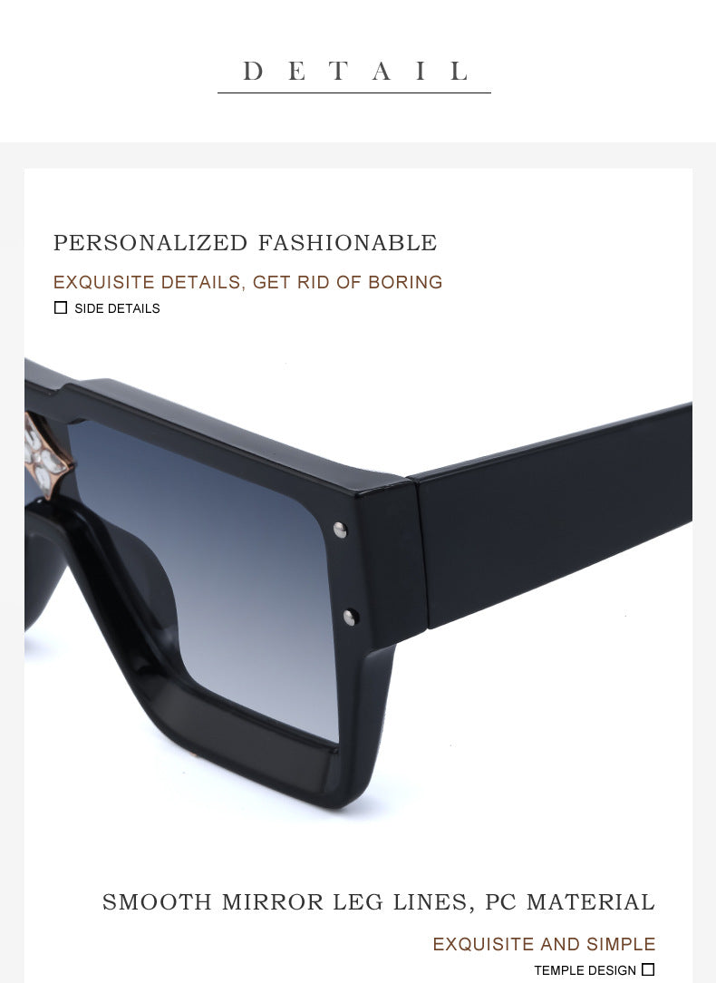 2025European and American 0k Rich Women Large Frame Sunglasses New One-piece Internet Celebrity Sunglasses for Women Trendy sunglasses