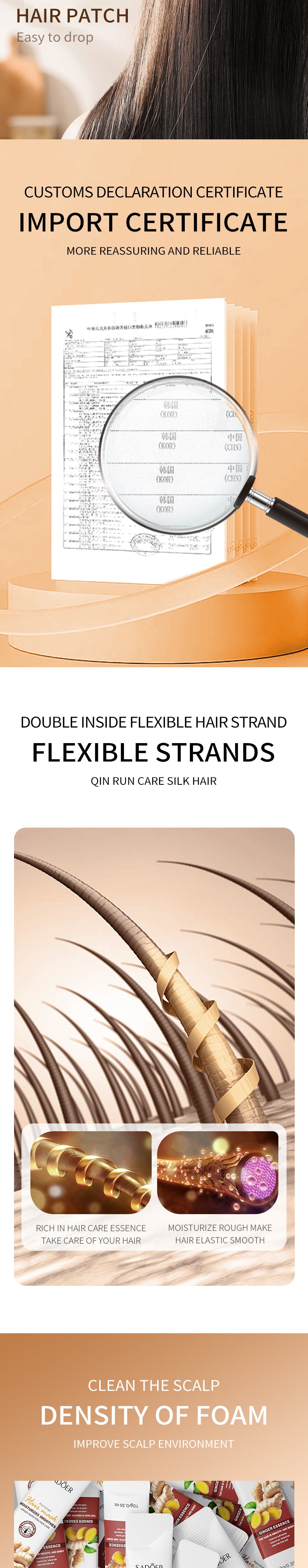 Cross-border Ginger Hair Mask10g Improve Frizz Smooth Portable Single Pack Export Manufacturer Wholesale