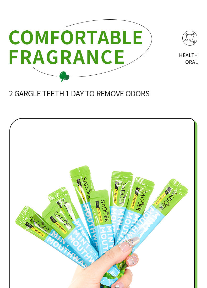 Full English Mouthwash Box Set SADOER Disposable Portable Oral Cleaning Care  Foreign Trade Wholesale