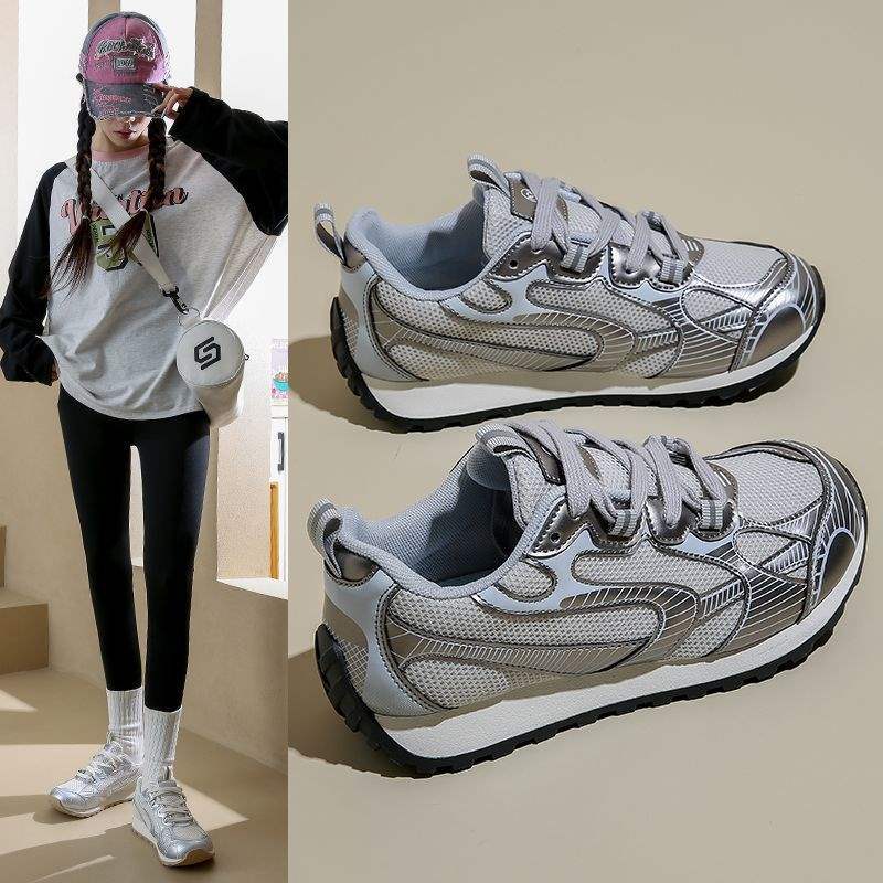 German Training Shoes Women's Shoes2025Spring New Casual Sports Running Shoes Lightweight Forrest Gump Shoes Versatile White Sneakers Mesh Shoes