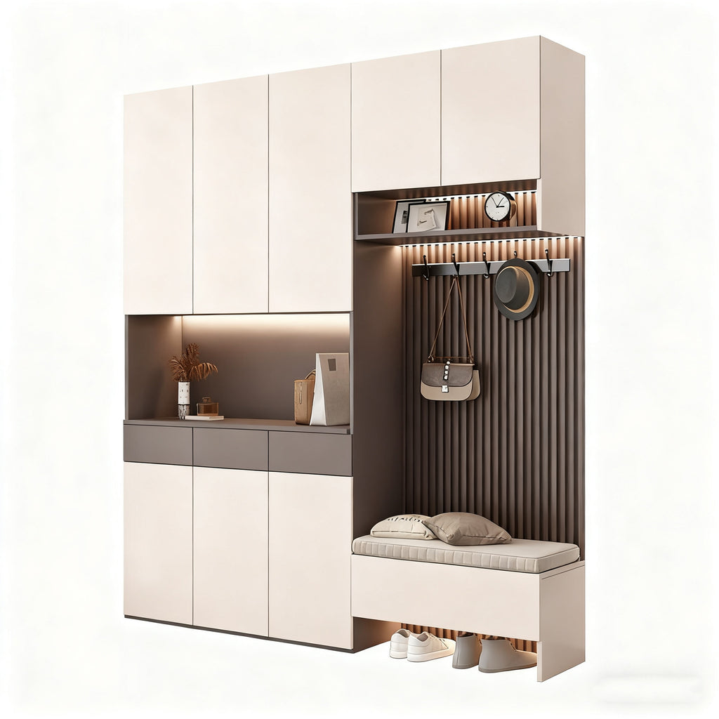 Custom Aluminum Alloy Shoe Cabinet Entryway Cabinet Home Doorway Wall-Mounted Hallway Cabinet Simple Modern Storage Integrated Cabinet