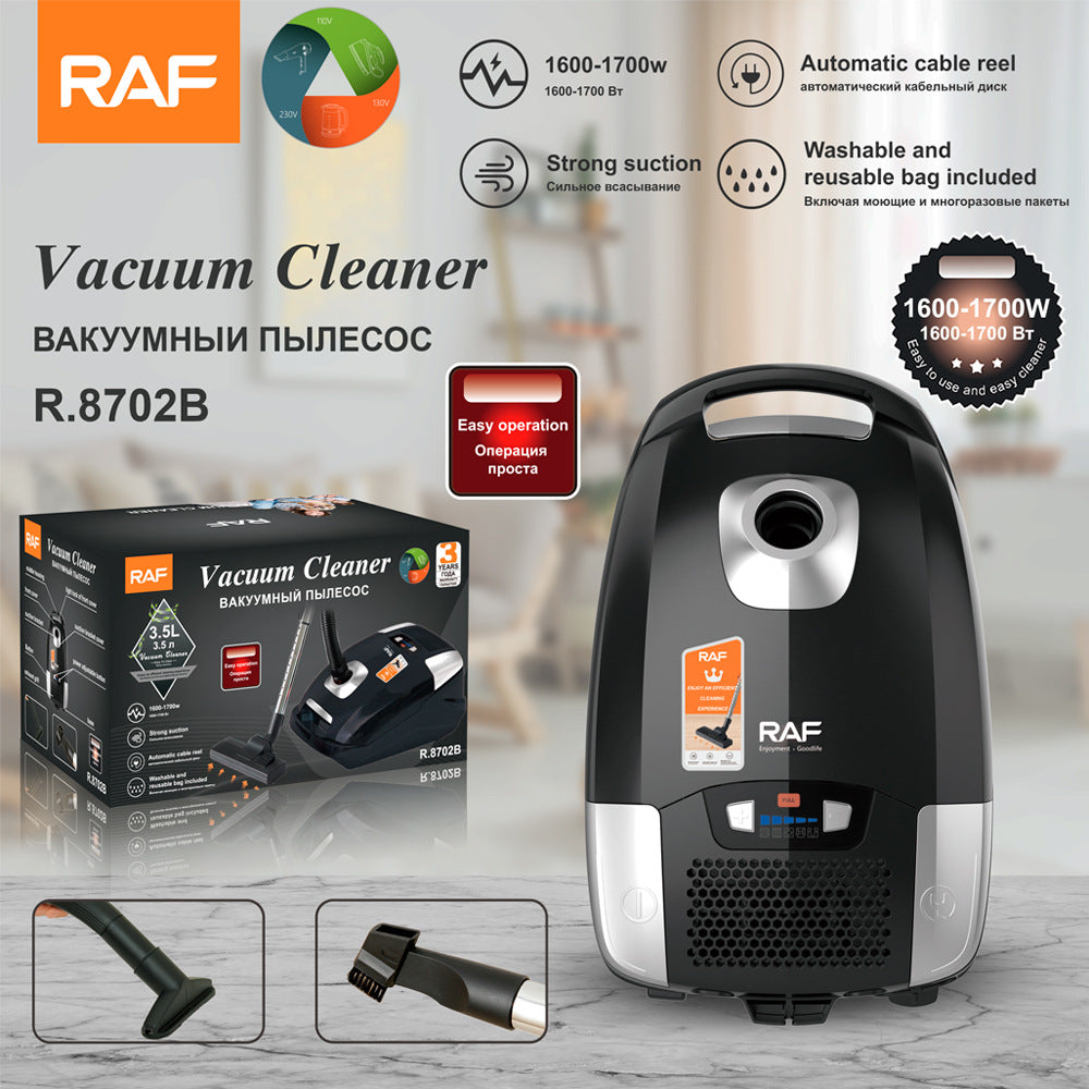 RAF EU Standard Intelligent Display Powerful Household Vacuum Cleaner Horizontal Portable Vacuum Cleaner R.8702 3.5L