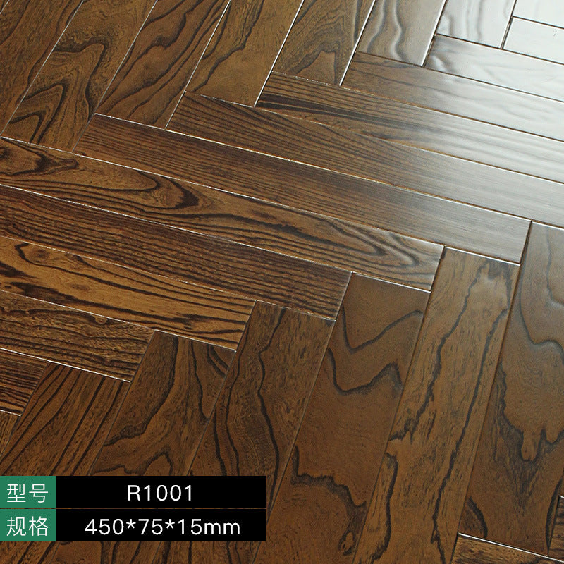 Herringbone Parquet Elm Rosewood Ebony Teak Rosewood Black Walnut Multi-layer Solid Wood Composite Flooring