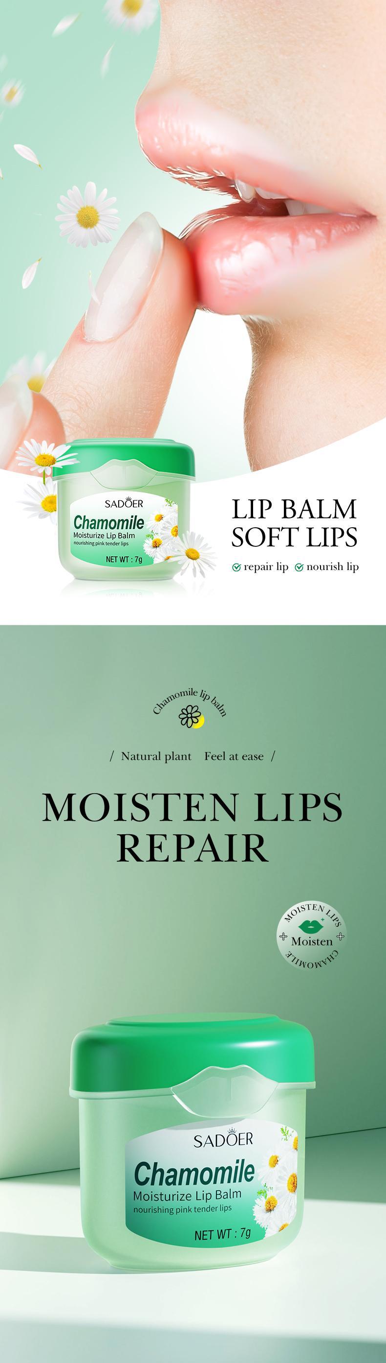 Full English Lip Balm SADOER Honey Hydrating Avocado Anti-Dry Crack Peach Lip Mask  Wholesale