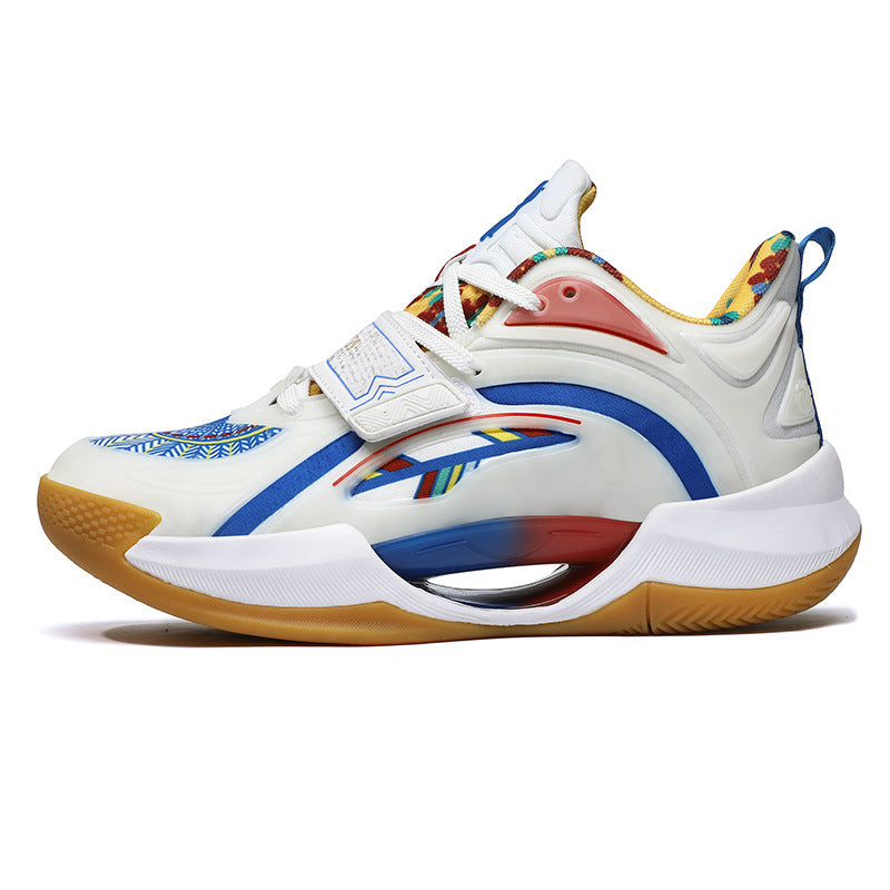 Summer Trendy Fashion Breathable Comfortable Sports Men's Shoes Youth High Elastic Practical Wear-resistant Rubber Sole Basketball Shoes