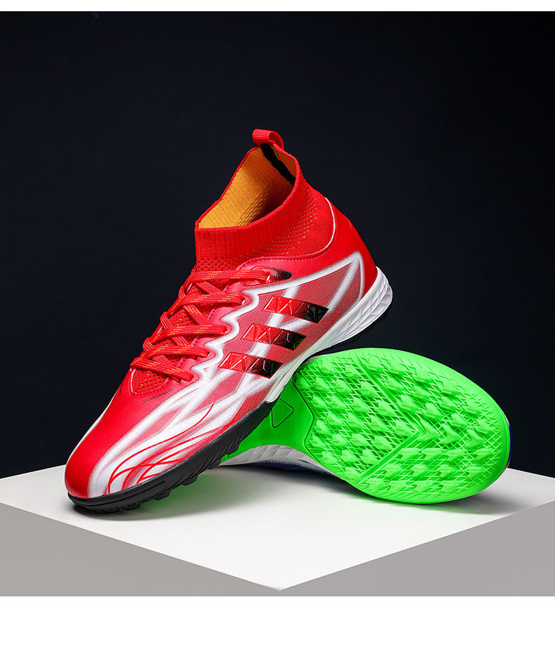 New high-top soccer shoes for men and women AG Spike TF Broken Nail Youth Student Grassland Competition Training Shoes