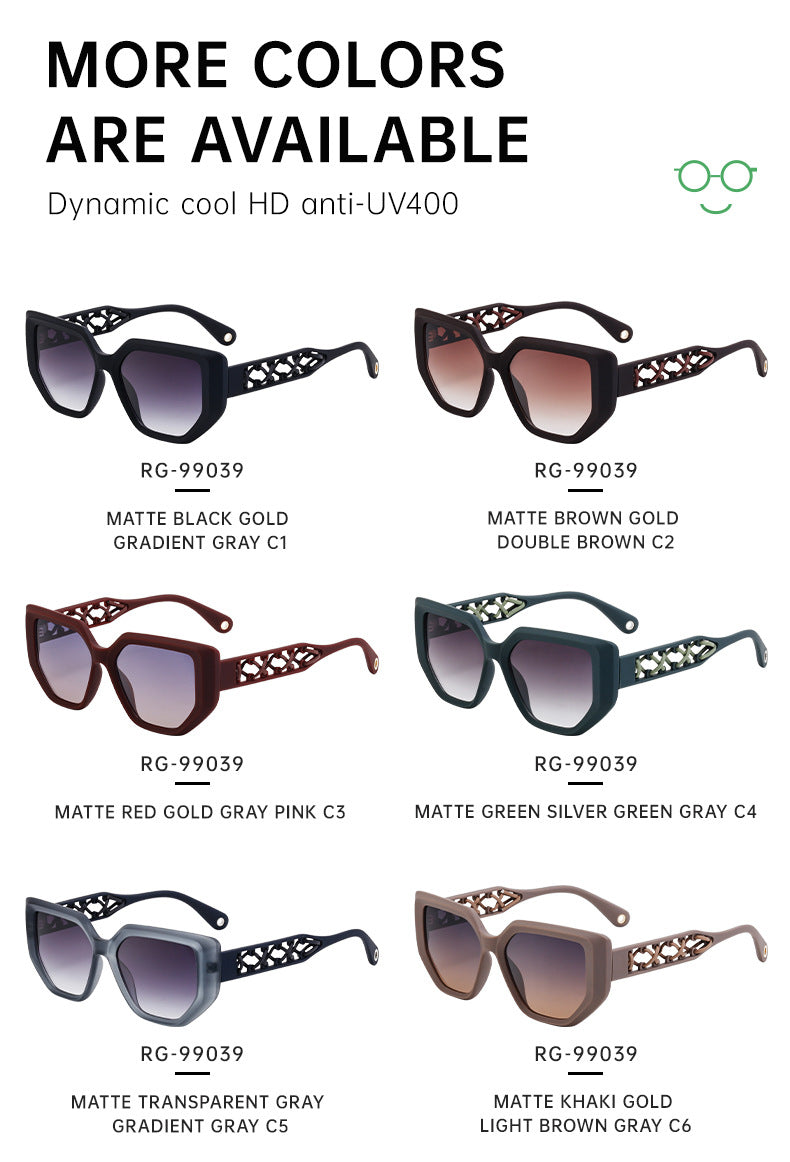 European and American Cat Eye Sunglasses for Women, High-End Hollow Frame Small Frame Sunglasses, Natural Look Glasses sunglasses