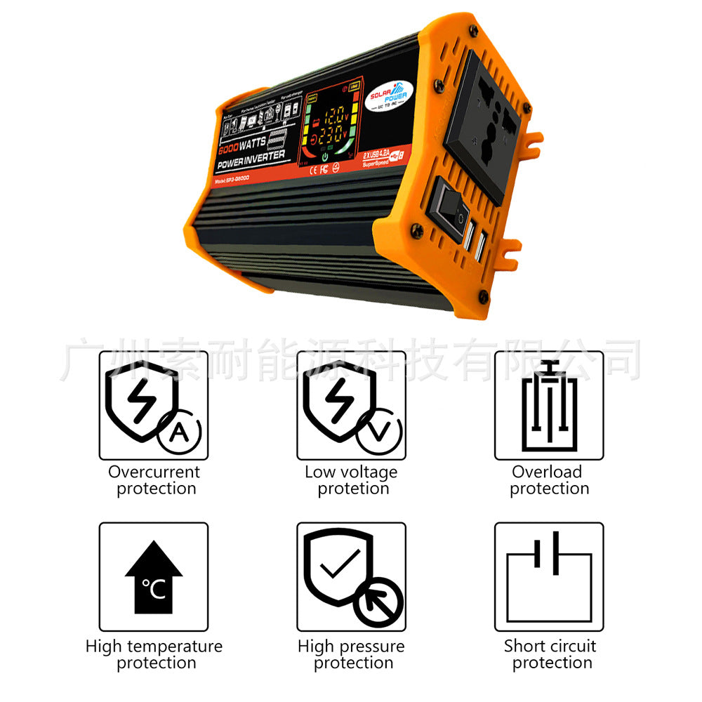 Export Car Inverter500W 12V Turn110V/220V Intelligent Digital Display Double USB inverter