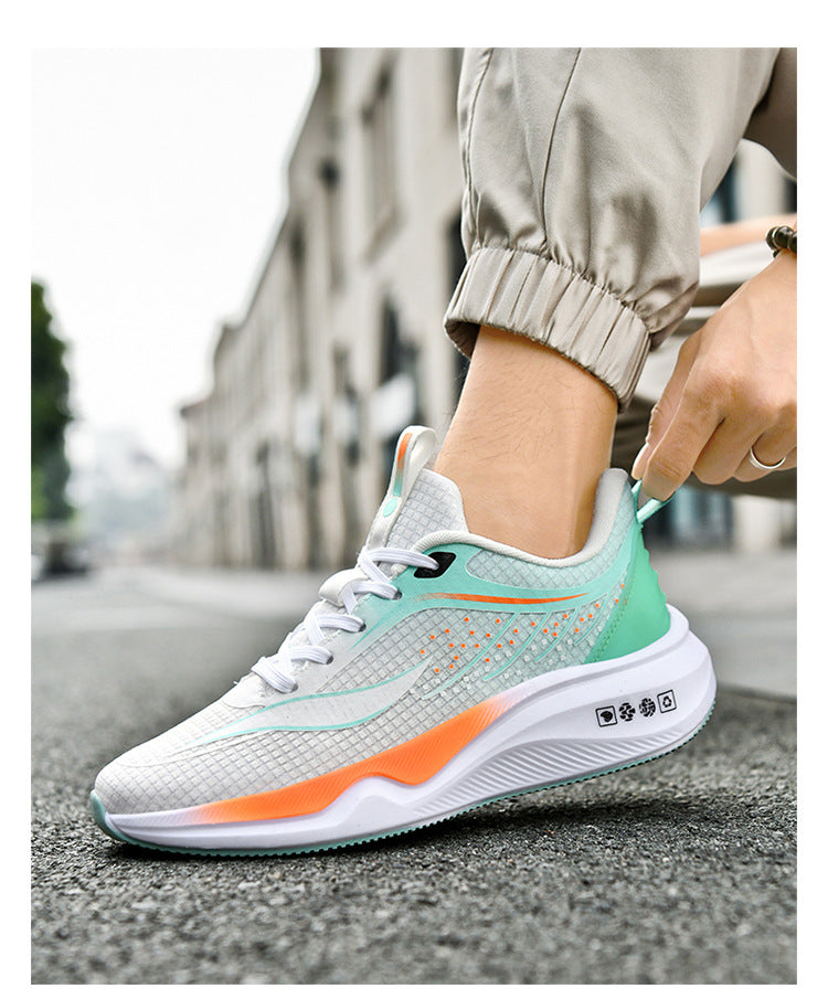 Spring and summer new style comfortable breathable running shoes racing soft sole shock-absorbing youth boys' wear-resistant non-slip sports shoes