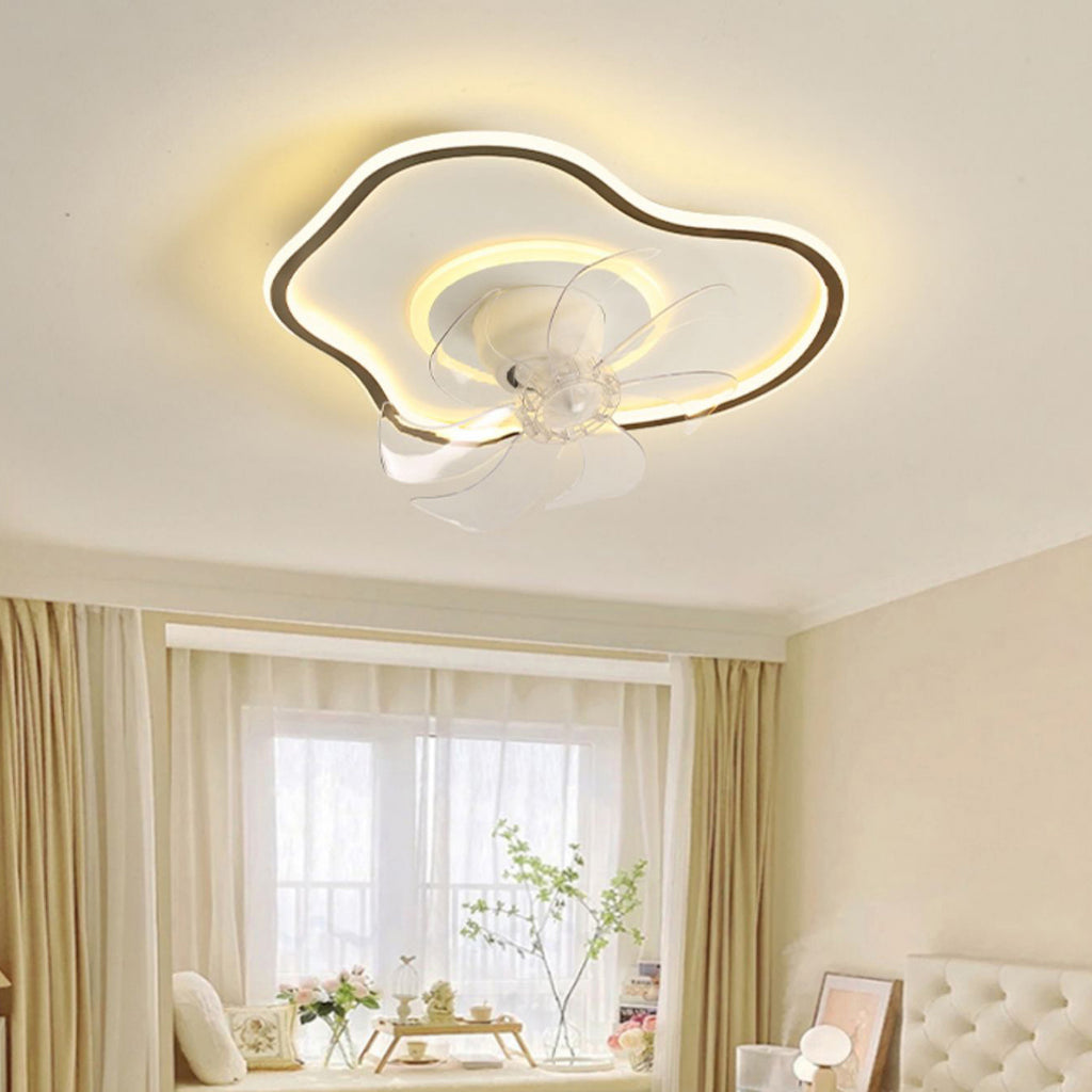 Zhongshan Lighting Fan Light Bedroom Cloud Ceiling Light Simple Modern Children's Room360Rotating Head Shaking Fan Light