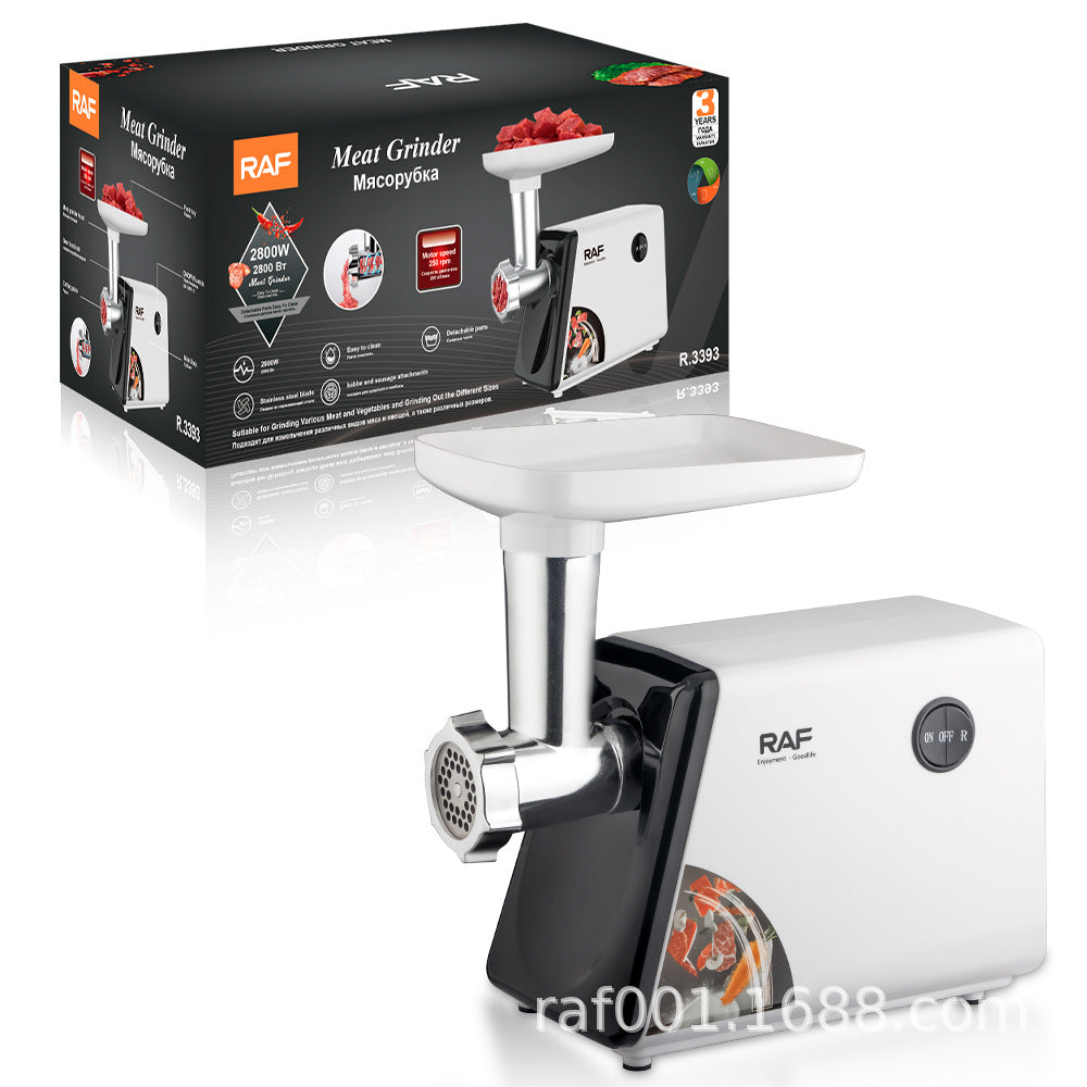 RAF EU Standard Household Meat Grinder Small Electric Sausage Stuffer Automatic Multifunctional Commercial Desktop Meat Mincer