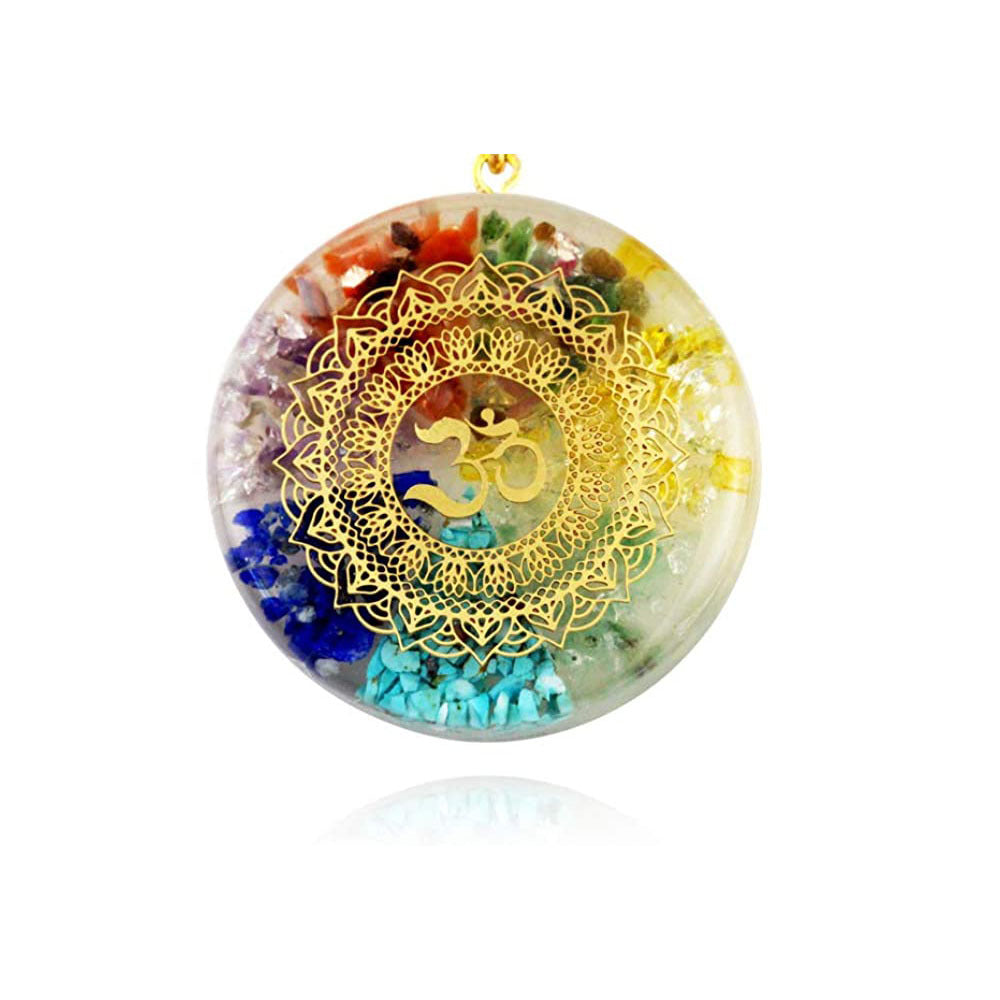 Men's Colorful Pendant Necklace Personalized Natural Crushed Stone Crystal Accessories Necklace Women's Colorful Crushed Stone Resin Necklace