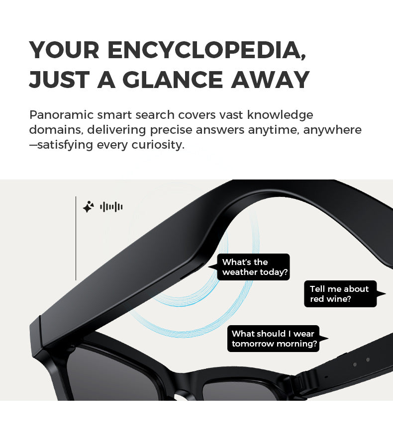 M01S Smart Glasses800100 Megapixel Camera with Image Stabilization1200P Video Recording AI Simultaneous Translation Character Recognition