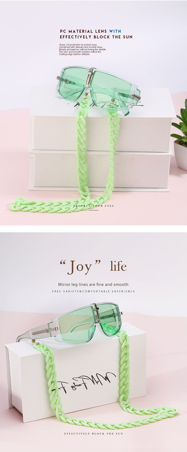 Sunglasses for Women Korean Style Chain Sunglasses Trendy sunglasses European and American Fashion Outdoor Street Style Glasses shade