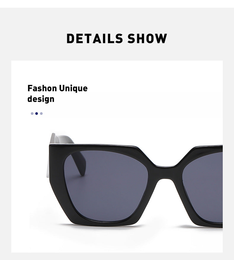 New Fashion Cat Eye Wide Leg Sunglasses for Women with High-end Feel ins Wholesale full frame sunglasses UV protection