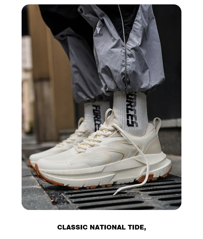 Men's Shoes New2025Mesh Breathable Running Shoes Anti-Slip Shock Absorption Lightweight Soft Sole Sports Shoes Manufacturer Wholesale