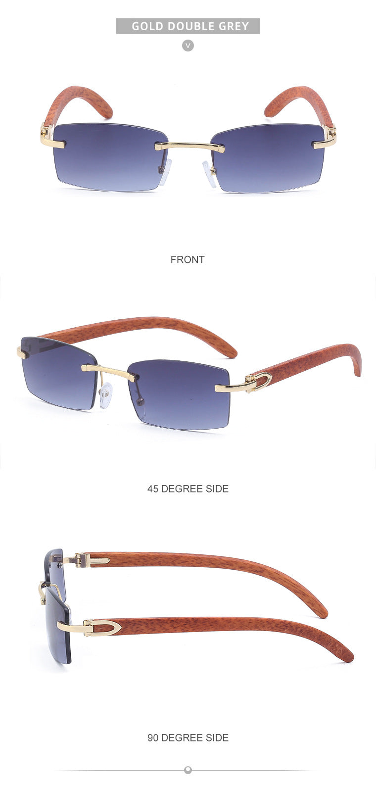 New Fashion Sunglasses for Men Ultra-Clear Frameless Sunglasses Ocean Lens Diamond Cut Edge Trendy Wholesale7533