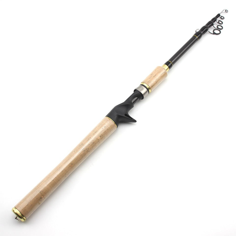 Wooden Handle Telescopic Lure Rod Ultra Short Ultra Light Straight Handle Lure Rod Bass Rod Popular in Europe and America