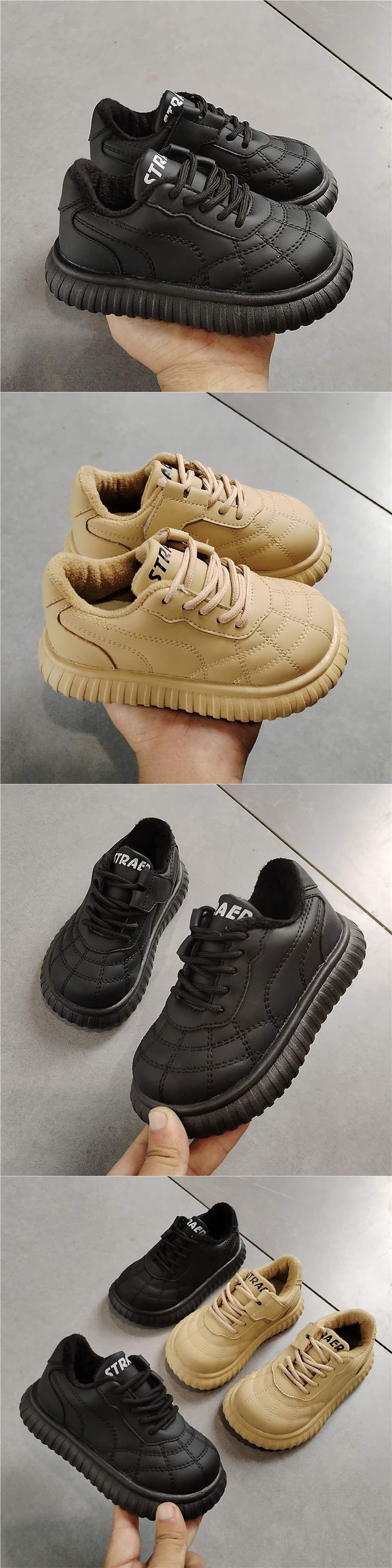 Children's casual shoes2025Autumn and Winter Fleece-Lined Soft Sole Non-Slip Girls' Cotton Shoes Baby Warm Shoes Versatile Boys' Shoes