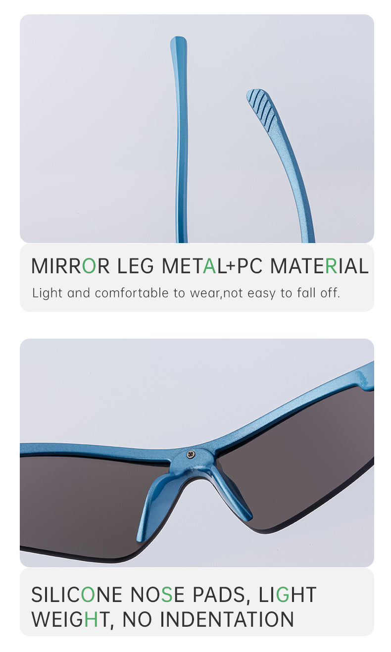 European and American Style Half-Frame Cycling Sunglasses Windproof Sunglasses for Women Personalized Outdoor Sports Running Glasses Eye Protection for Men