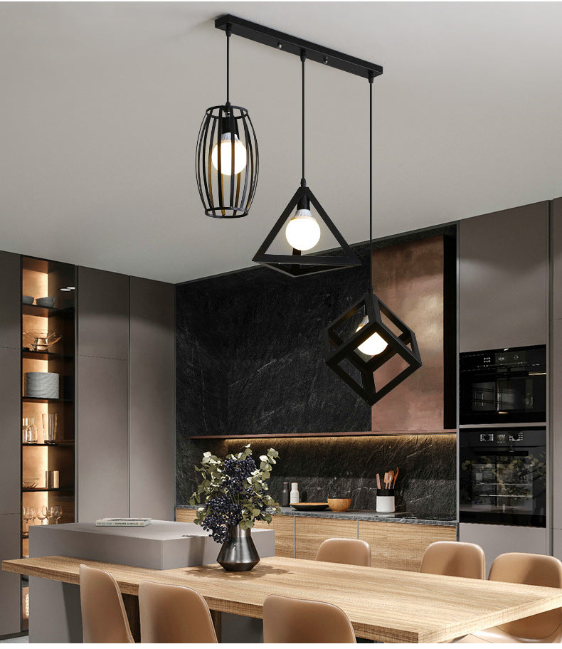 Nordic Restaurant Pendant Light Three-Head Bar Dining Room Table Lamp Creative Personality Bedroom Lamp Modern Minimalist Lighting Fixture