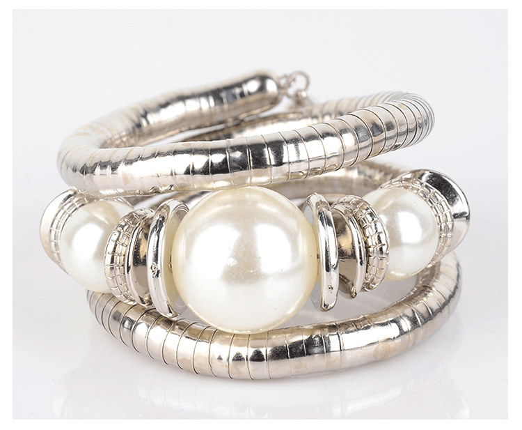 European and American Three-Circle Surround Pearl Bracelet Fashionable High-End Glossy Surface Gift for Women on Holidays Multi-Layer Bracelet