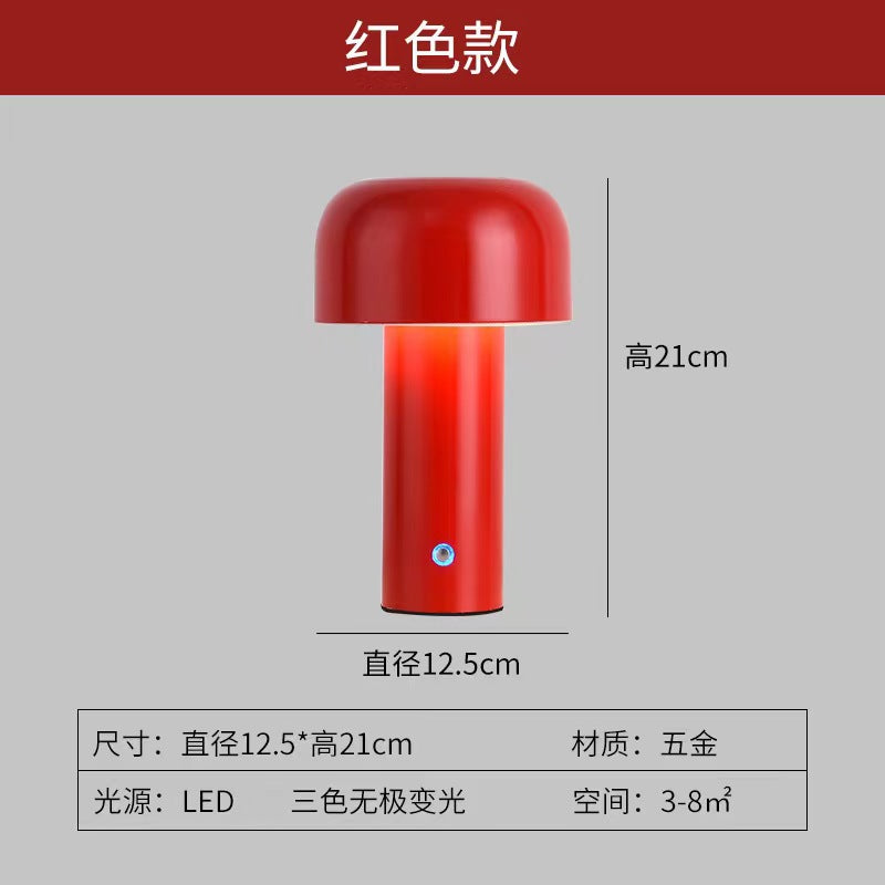 Creative Bellhop Mushroom Lamp led Bedroom bedside bar ambiance usb Rechargeable Decorative Night Light