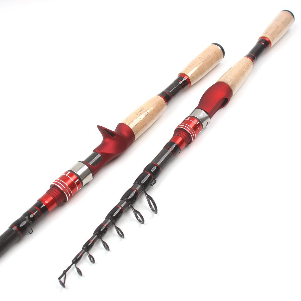 Ultra Short Ultra Light Portable Fishing Rod Carbon Fiber Telescopic Lure Rod Vibration Style Fashionable Lure Rod Lightweight Casting Small Sea Rod