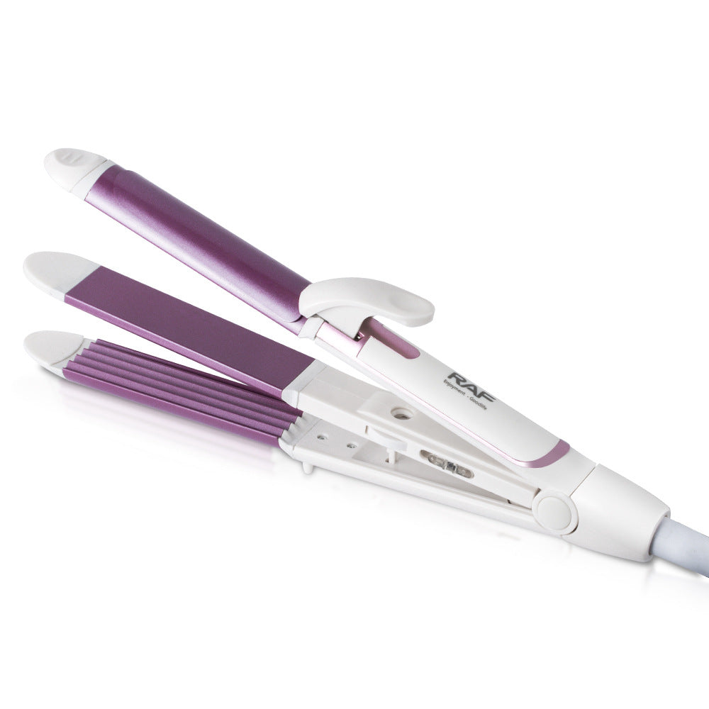 RAF EU Standard Straightening and Heating Hair Iron Portable Curling Iron Dormitory Home Fluffy Multi-Functional Curling Iron