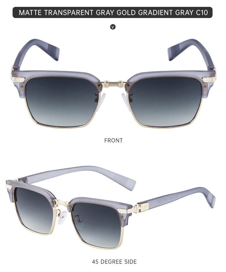 New Retro Square Frame Sunglasses Unisex Eyebrow Frame UV Protection Sunglasses Double Bridge Glasses shades