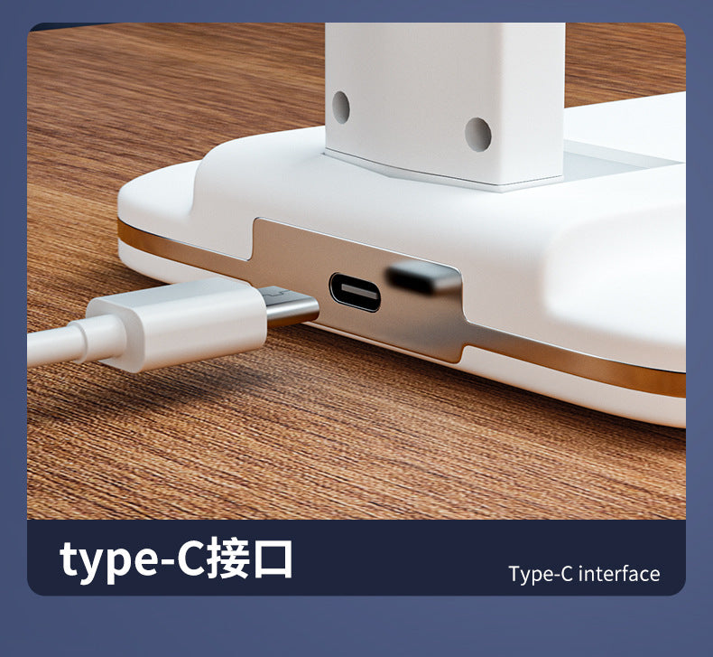 Amazon’s hottest eye protection desk lamp with wireless charging15W Desk Lamp with Clock Touch Dimming Bedroom Reading Lamp