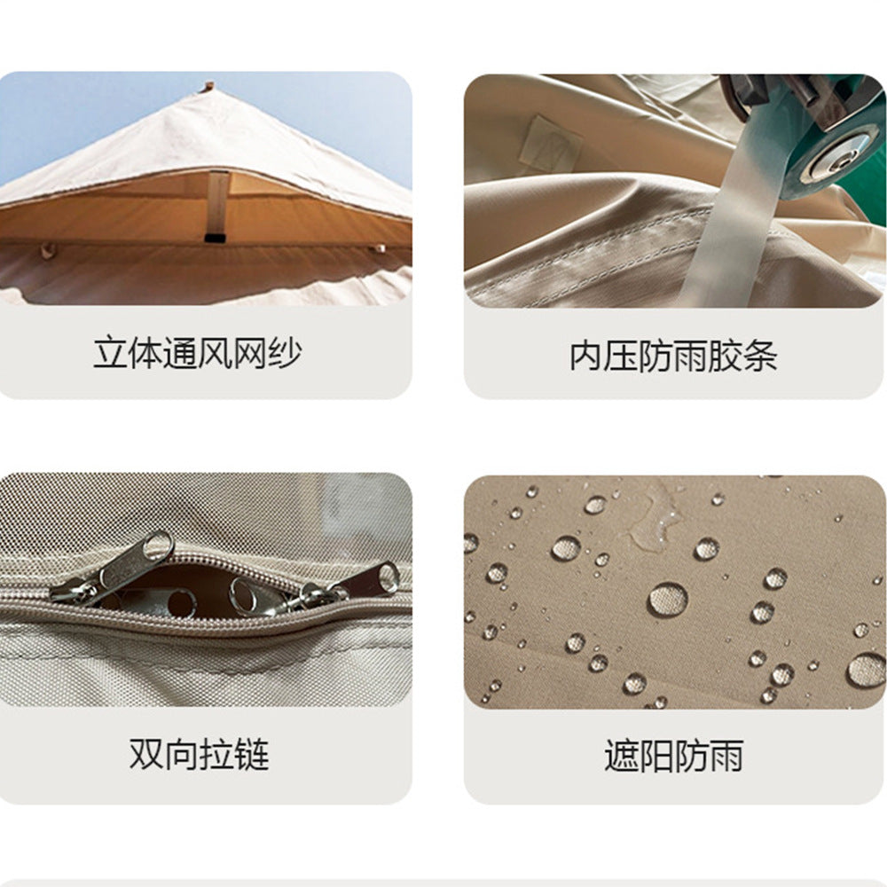 12Square Camping Inflatable Tent Outdoor Camping Two Rooms One Hall Tent Canopy Rainproof Exquisite Camping Cabin