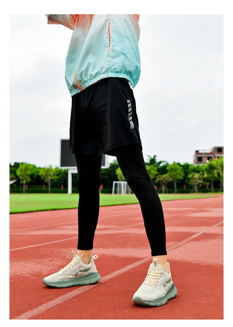 New Thick-Soled Racing Sports Shoes for Middle School Students, High Elastic Running Shoes for Men and Women, Breathable Flyknit Mesh Shoes for Couples