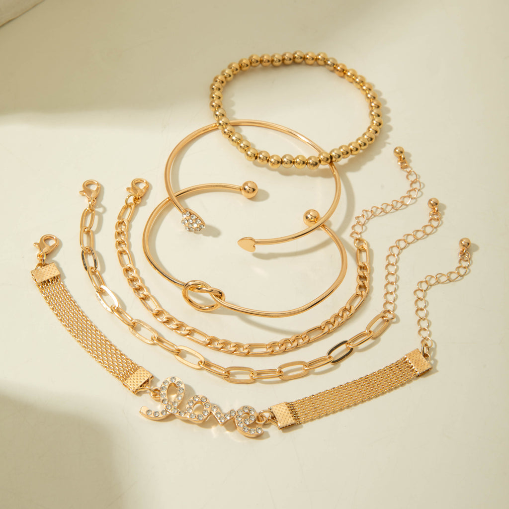 European and American Jewelry High-End Imitation Crystal Butterfly Bracelet Set Fashion Inlaid Diamond Heart Bracelet Wholesale