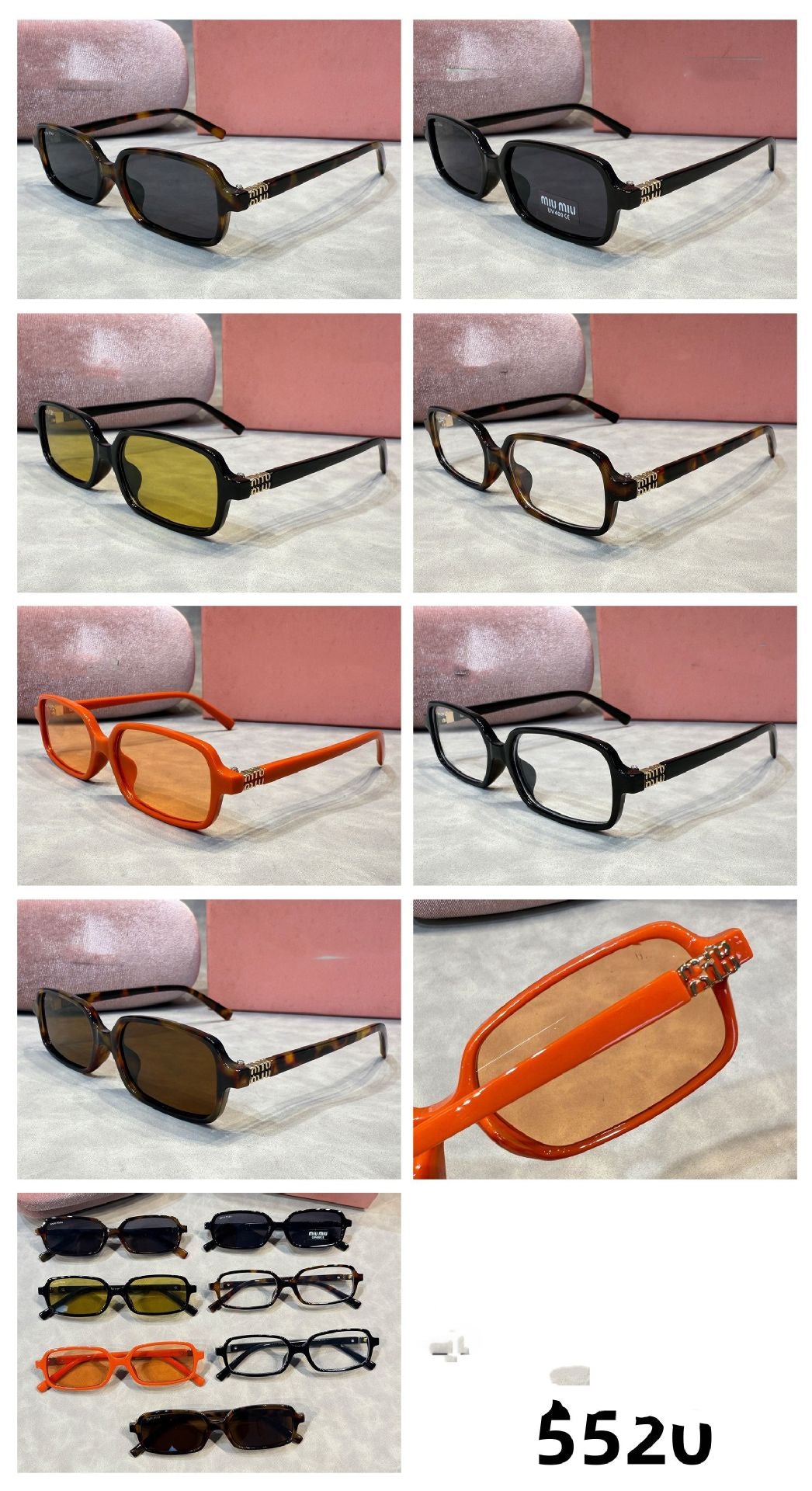 New miu Women's Sunglasses High-end Tortoiseshell Bookworm Sunscreen Sunglasses Wholesale Outdoor Street Photography Travel Glasses