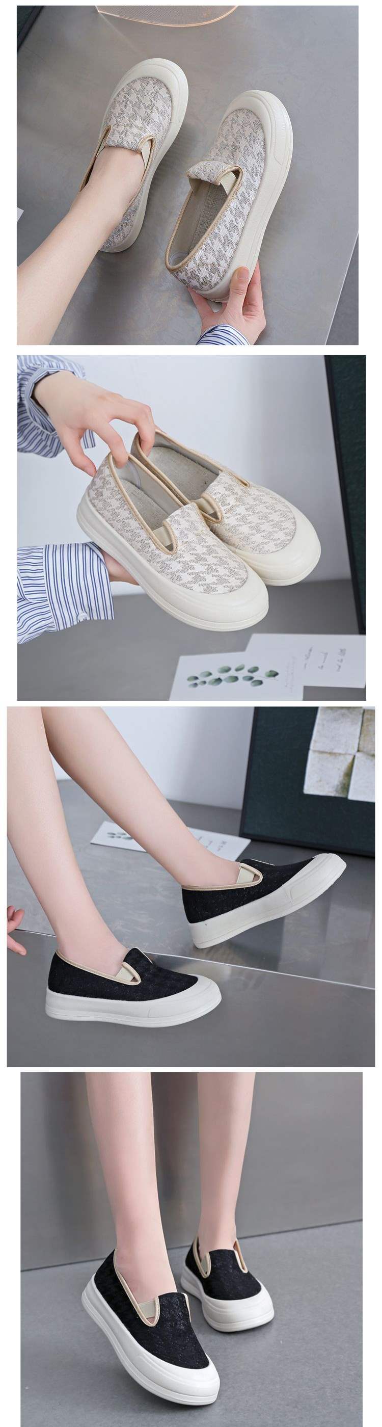 Lightweight Canvas Shoes for Women Casual Shoes2025Spring and summer breathable lace fisherman shoes versatile ultra-soft slip-on