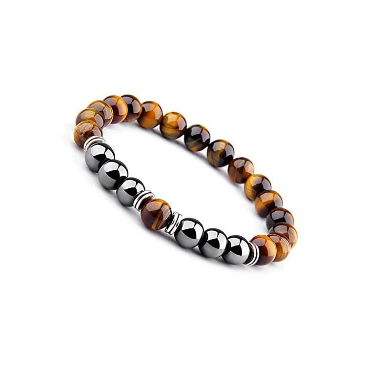 Hot-Selling Tiger Eye Stone Black Gallstone Bracelet Unisex Silver Bracelet Manufacturer Direct Wholesale