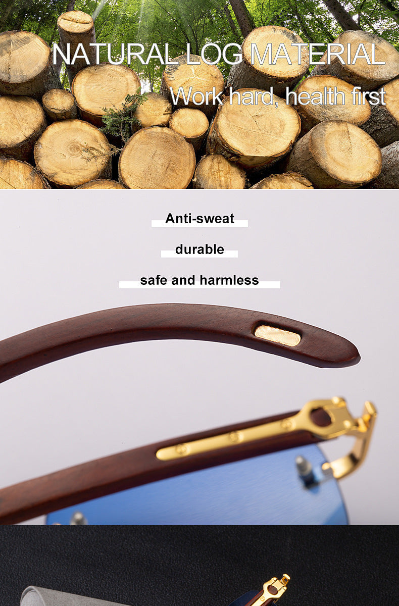 Fashion Sunglasses for Men New Frameless Wooden Leg Slingshot Sunglasses Optical Frame sunglasses