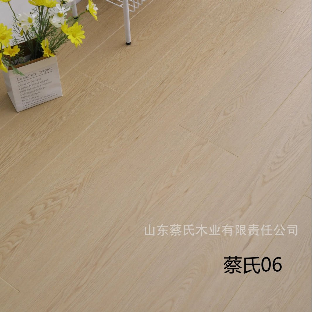 New Three-layer Solid Wood Composite Flooring ENF Grade Lock Flame Retardant Cream Style Natural Wood Style14mm Wear-Resistant Waterproof