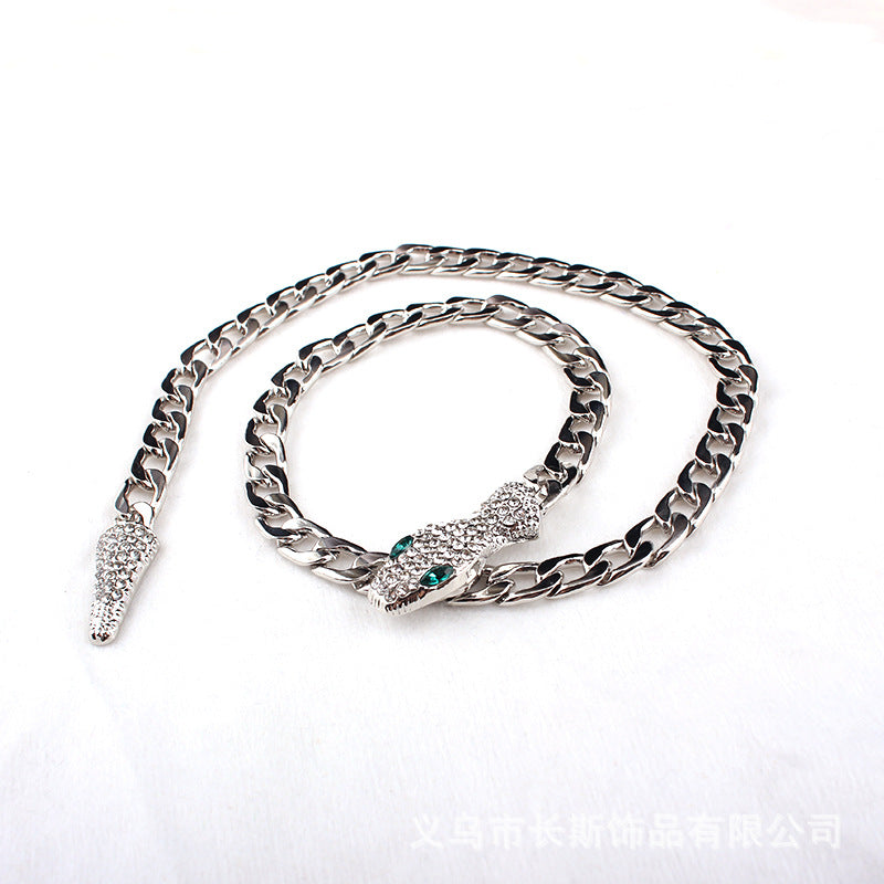 European and American Men's Snake-Shaped Bracelet, Unique Snake Year Bracelet, High-End Alloy Jewelry, Women's Minimalist Snake Chain