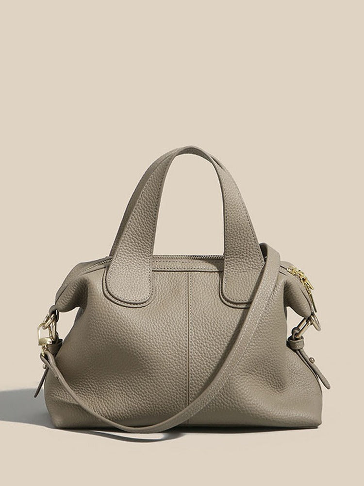 Guangzhou Bag High-End Genuine Leather Women's Bag Large Capacity Dumpling Bag Soft Top Layer Cowhide Handbag Single Shoulder Crossbody Bag