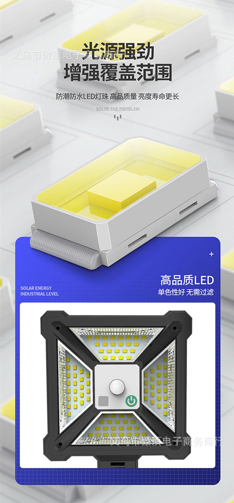 New Solar Light Human Body Sensing Street Light Outdoor Garden Light with Remote Control Garden Light LED Wall Lamp