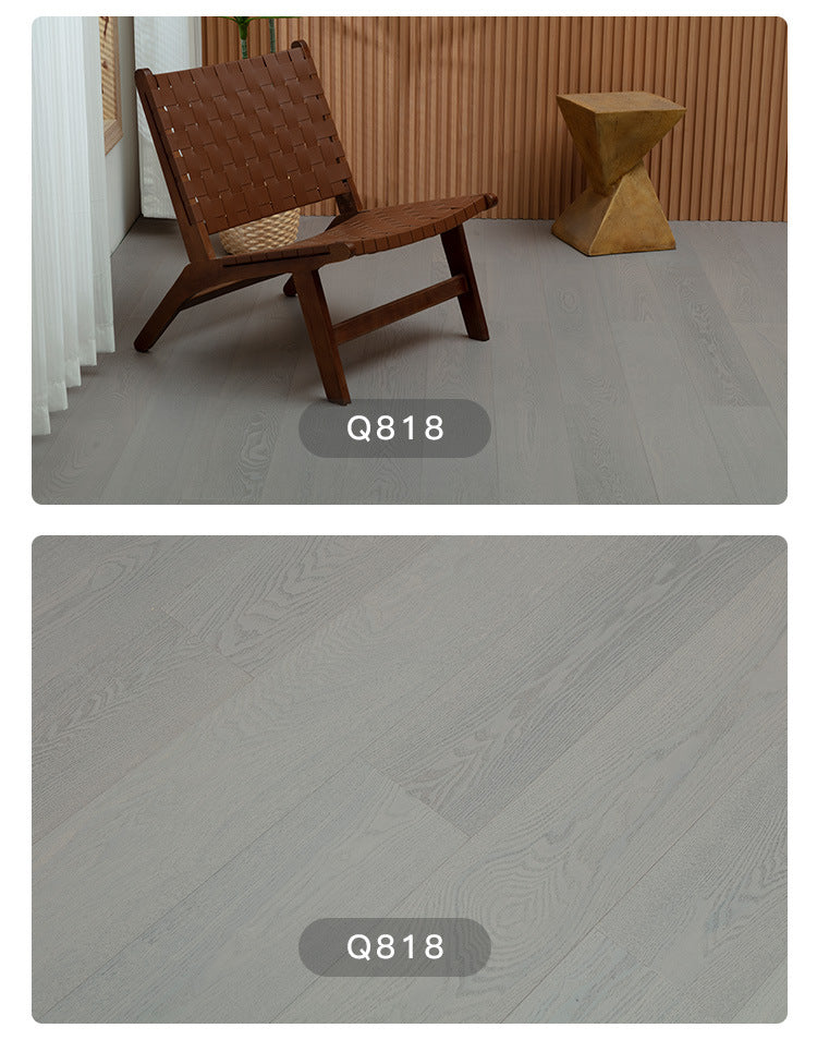 1.2mm White Ash Natural Wood Veneer New Three-Layer Solid Wood Composite Floor Heating Home Eco-Friendly Flooring Package Installation for Entry