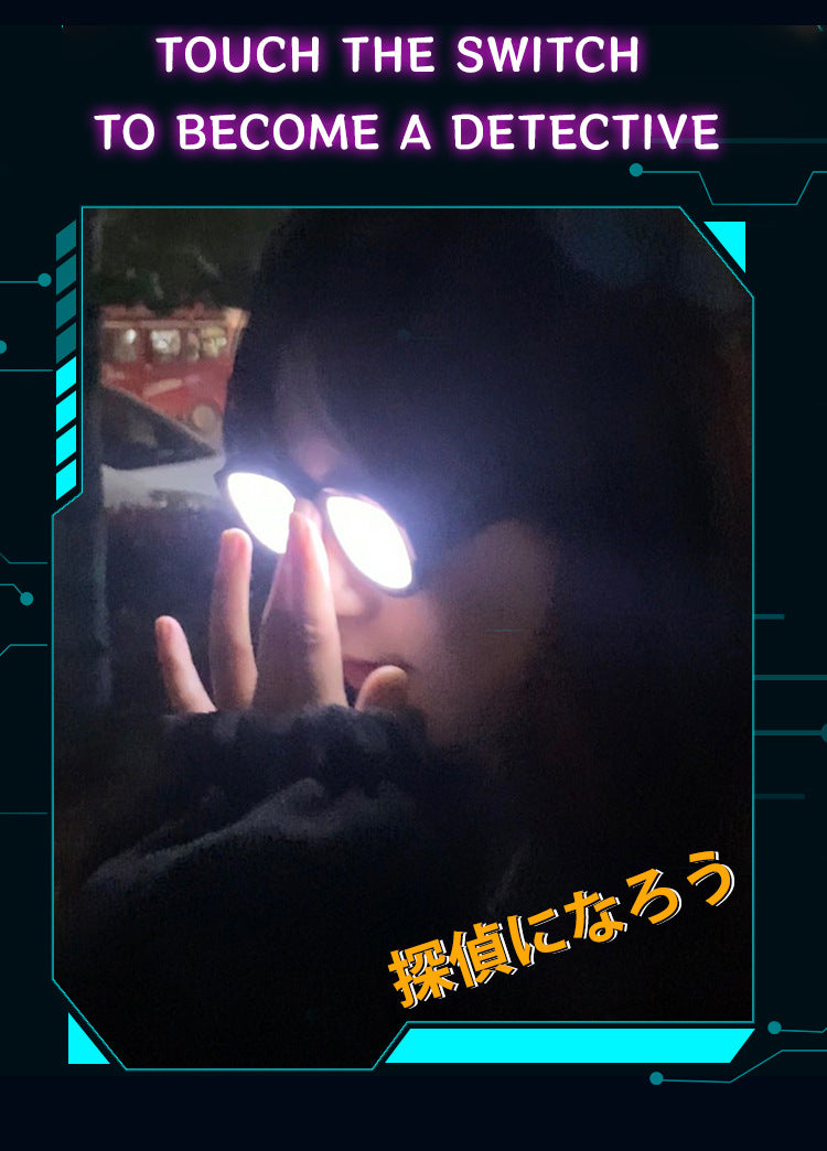 New LED Glowing Red Eye Glasses Same Style Glowing Glasses Personality Funny Party Performance Flashing Props