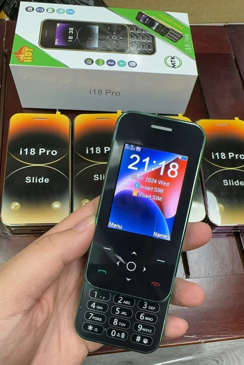 Slide Function Phone Flip Cover Elderly Button Phone Pocket Female Foreign Backup Phone