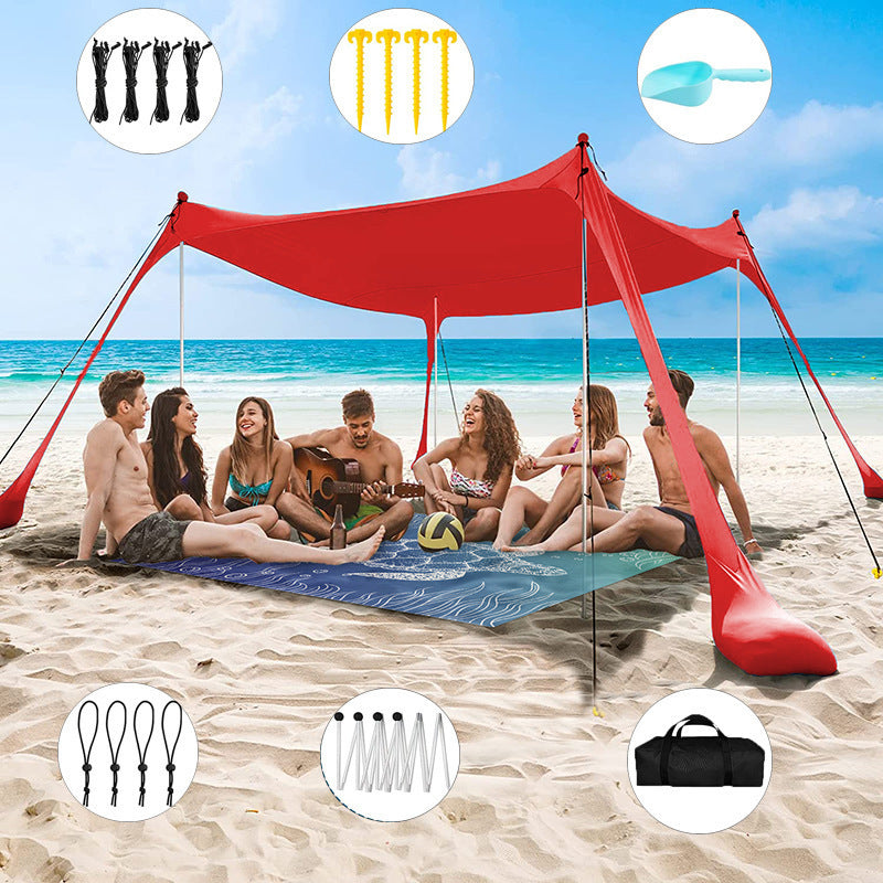 Outdoor Lawn Beach Lycra Canopy Tent Portable Lawn Camping Fishing Tent Outdoor Sun Protection Cooling Shade