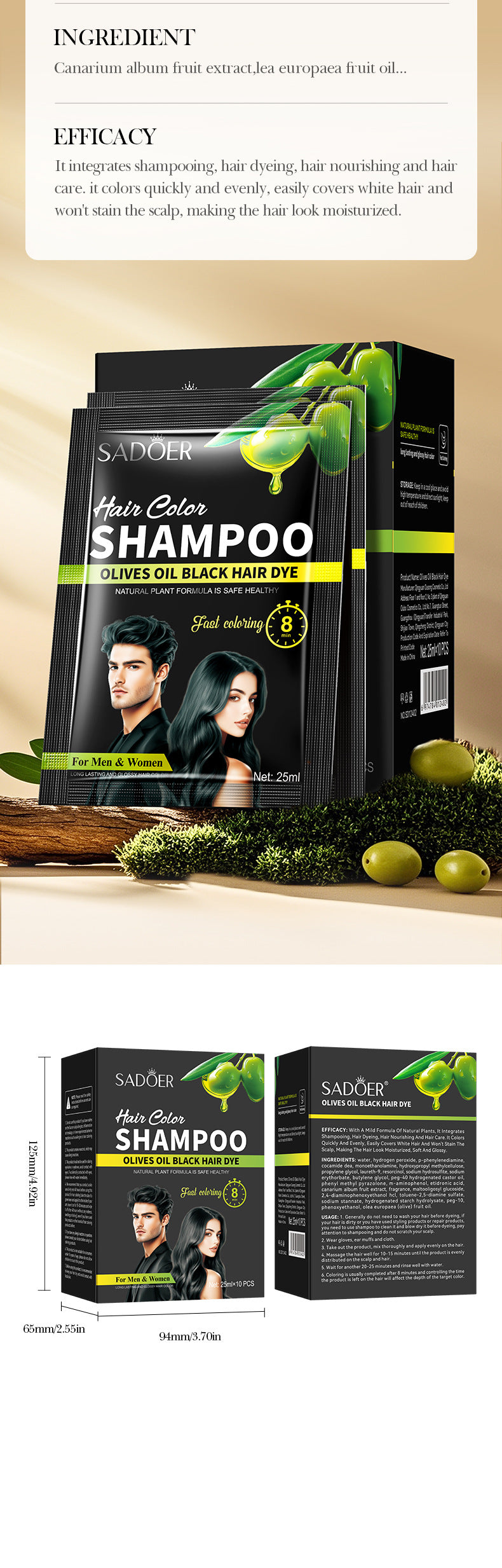 Cross-border Conditioner Box Set25ml×10PCS Argan Oil Olive Dye Moisturizing Hair Care Export Manufacturer Wholesale